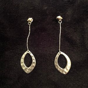 Convertible gold and silver dangle leaf earrings